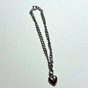 Vintage 925 Silver Heart Charm Bracelet